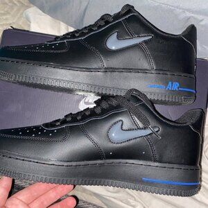 Nike Air Forces, 8.5 men size, blue and black